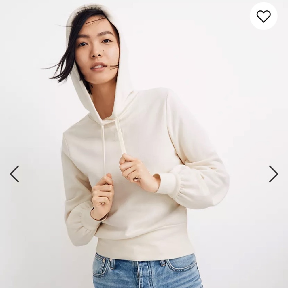 Madewell Bubble Sleeve Crop hoodie sweatshirt